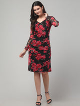 Floral Red Midi Dress