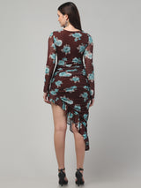 Floral Frilly Bodycon Dress