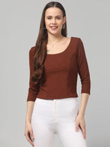 Brown Formal Top