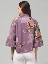 Floral Printed Butterfly Sleeve Top