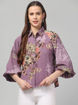 Floral Printed Butterfly Sleeve Top