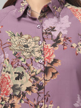 Floral Printed Butterfly Sleeve Top