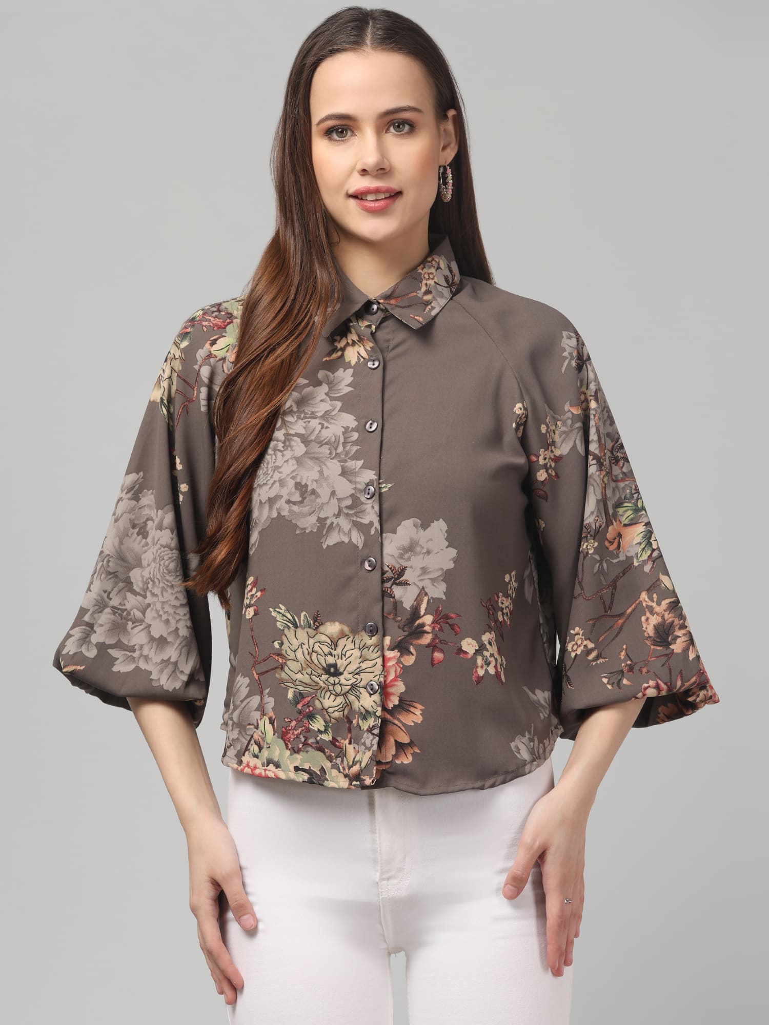 Floral Printed Butterfly Sleeve Top