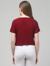 Maroon Laced Top