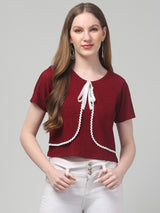 Maroon Laced Top