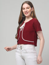 Maroon Laced Top