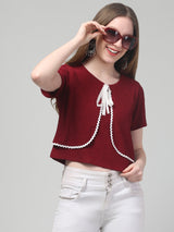 Maroon Laced Top