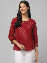 Brown Polka Dot Top