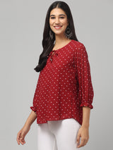 Brown Polka Dot Top
