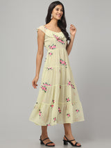 Off Shoulder Embroidered Maxi Dress