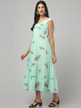Off Shoulder Embroidered Maxi Dress