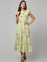 Off Shoulder Embroidered Maxi Dress