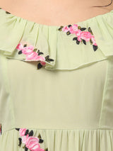 Off Shoulder Embroidered Maxi Dress