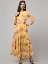 Full Sleeve Floral Maxi Dress