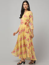 Full Sleeve Floral Maxi Dress