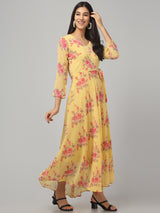 Full Sleeve Floral Maxi Dress
