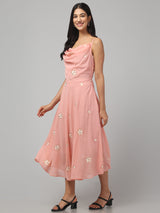 Cowl Neck Midi Dress