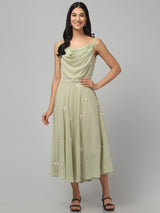 Cowl Neck Midi Dress