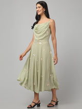 Cowl Neck Midi Dress