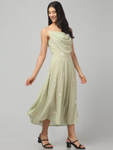 Cowl Neck Midi Dress