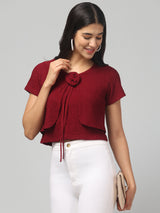 Half Sleeve Textured Top