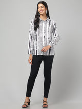 Striped White & Blue Shirt