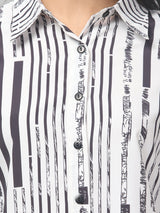Striped White & Blue Shirt