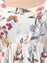 White Floral Tunic Top