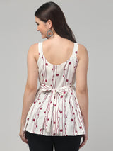 Maroon Geometric Tunic Top