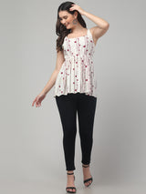Maroon Geometric Tunic Top