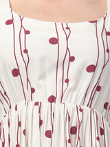 Maroon Geometric Tunic Top