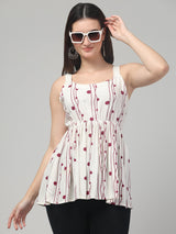 Maroon Geometric Tunic Top