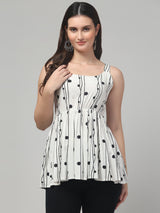 Blue Geometric Tunic Top