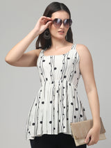 Blue Geometric Tunic Top