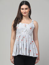 Sky-Blue Tunic Top