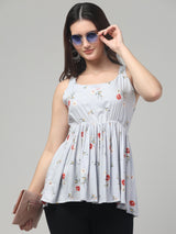 Sky-Blue Tunic Top