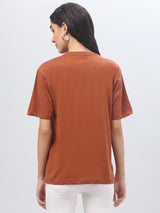 Brown Printed T-shirt