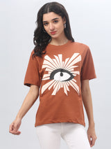 Brown Printed T-shirt
