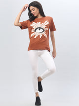 Brown Printed T-shirt