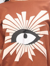 Brown Printed T-shirt