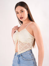 Offwhite Sweetheart Neck Top