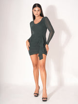 Self Design Frilly Bodycon Dress
