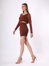 Self Design Waist Cut Bodycon Dress