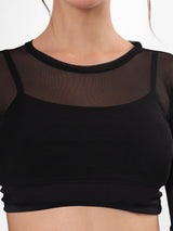 Sheer Black Crop Top
