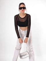 Sheer Black Crop Top