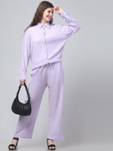 Lavender Solid Co ord Set For Womens