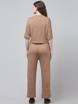 Brown Patched Co ord Set For Womens