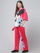 Red Printed Airport Look Co ord Set For Womens