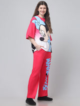 Red Printed Airport Look Co ord Set For Womens