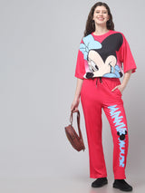 Red Printed Airport Look Co ord Set For Womens